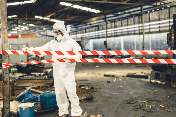 Professional Biohazard Cleanup technician working in Hecker, IL